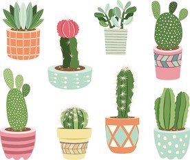 仙人掌矢量插画素材