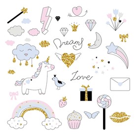 时尚简约晚安DIY矢量素材