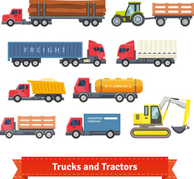 大卡车矢量卡通插画素材