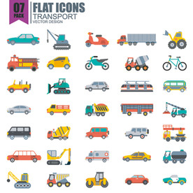 交通工具矢量卡通图标