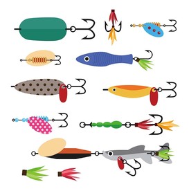 鱼钩矢量卡通素材