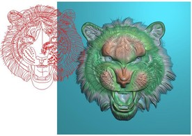 狼头挂件猛兽牌子精雕图浮雕灰度