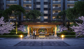 小区效果图对景亭