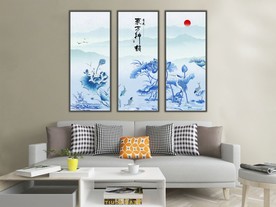 水墨荷花装饰画