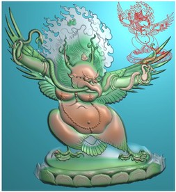 大鹏佛教大鹏鸟挂件精雕图浮雕图