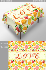 缤纷水果餐桌布图案花纹