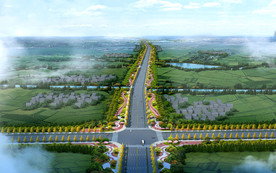 道路效果图景观效果图道路绿化图