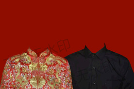 结婚证件照喜庆服装模板