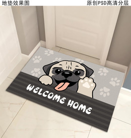 卡通狗狗入户地垫
