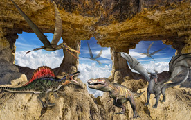 3D立体恐龙儿童房卧室电视背景