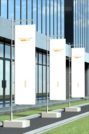 现代道旗室外外景海报展板墙面样