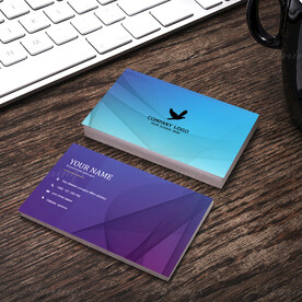 蓝色紫色高端商务名片