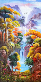 山水画招财油画