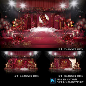 酒紅色婚禮背景