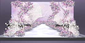 紫色梦幻撞色婚礼图片