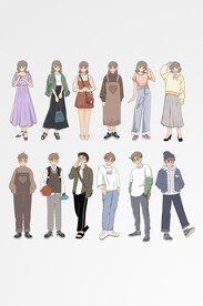 扁平風(fēng)人物穿搭休閑篇合集