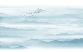 中式水墨意境山水畫