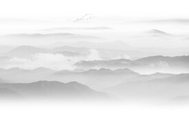 水墨山水画屏风隔断墙画