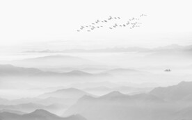 现代简约水墨山水画背景墙