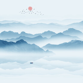 山水新中式背景墙