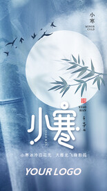 小寒月亮寒冷的冬季海報