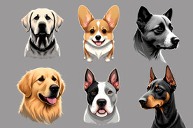 狗插畫頭像