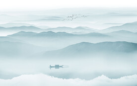 中式禪意水墨山水畫(huà)