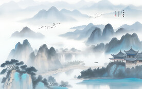 水墨江南背景墻