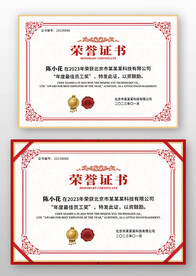 紅色歐式復(fù)古榮譽(yù)證書模板