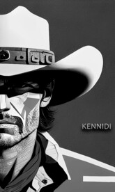 西部牛仔抽象人物畫