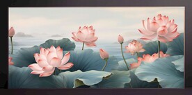 荷花裝飾畫(huà)無(wú)框畫(huà)