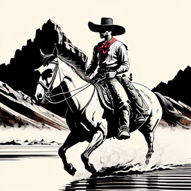 西部牛仔裝飾畫