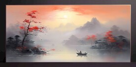 山水畫(huà)裝飾畫(huà)無(wú)框畫(huà)