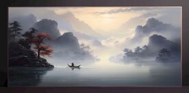 山水畫(huà)裝飾畫(huà)無(wú)框畫(huà)