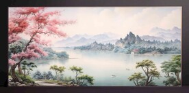 山水畫(huà)裝飾畫(huà)無(wú)框畫(huà)