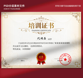 培訓(xùn)證書