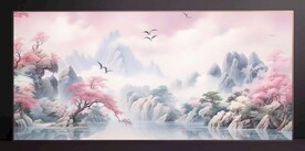 山水畫裝飾畫無框畫