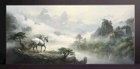 山水畫裝飾畫無框畫