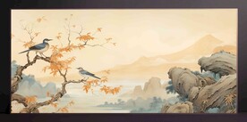 山水畫裝飾畫無框畫
