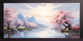 山水畫裝飾畫無框畫