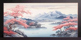 山水畫裝飾畫無框畫