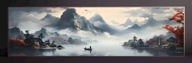 山水畫裝飾畫無框畫