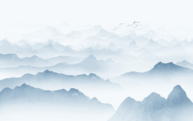 藍(lán)色現(xiàn)代山水沙發(fā)背景墻