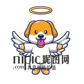 矢量可愛(ài)卡通小狗天使