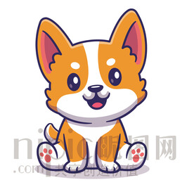 可愛(ài)卡通小狗矢量素材插畫(huà)