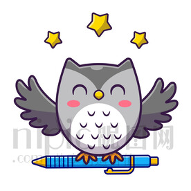 可愛(ài)卡通貓頭鷹學(xué)習(xí)教育培訓(xùn)