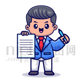 可爱卡通商务男士绅士