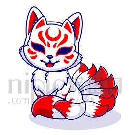 可爱卡通九尾狐