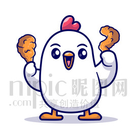 可愛卡通小雞炸雞