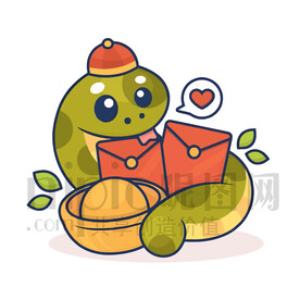 可愛卡通蛇年紅包